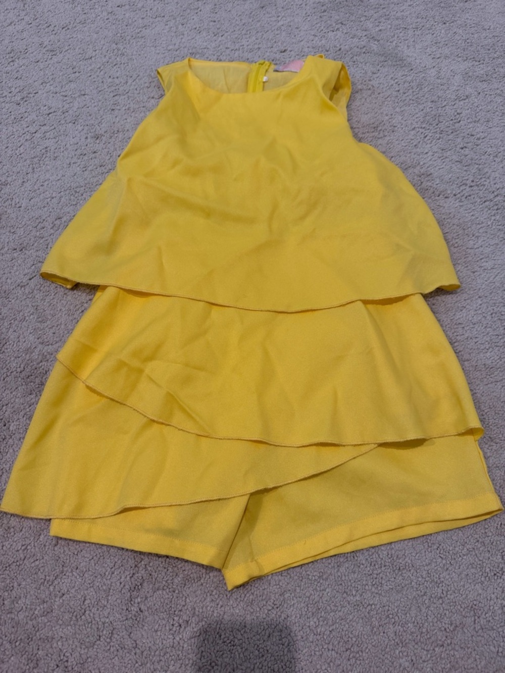 Girls Yellow Tiered Shorts Set